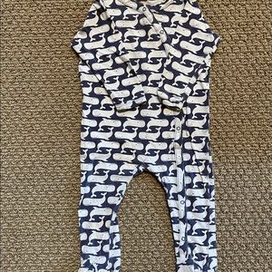 Nordstrom brand Harper Canyon Whale Print Footed Sleeper 9 months